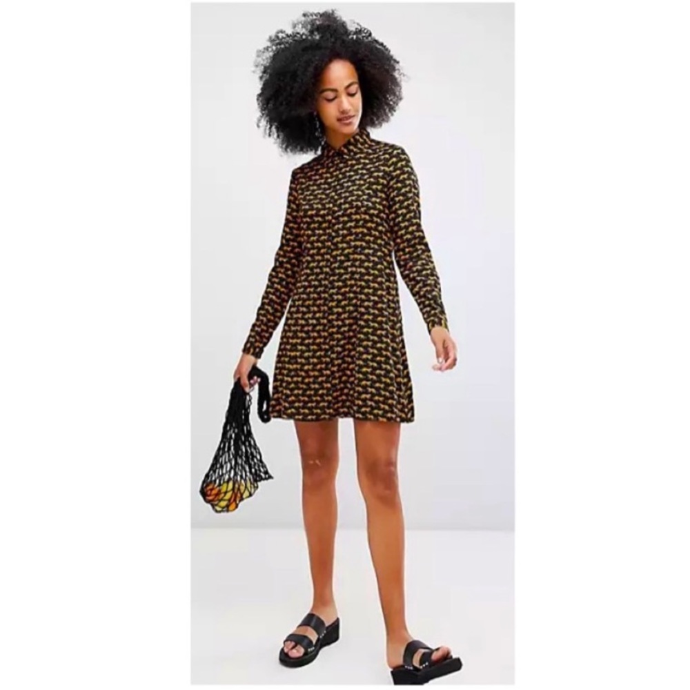 Tiger Print Shirt Dress